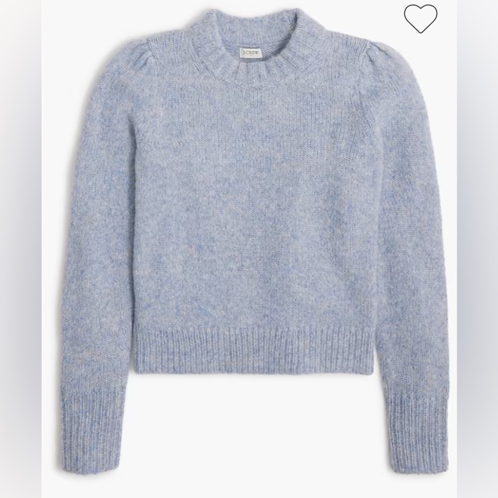J. Crew Factory Heather Frosted Gray Fuzzy Puff-sleeve Sweater NWT Sz 2X